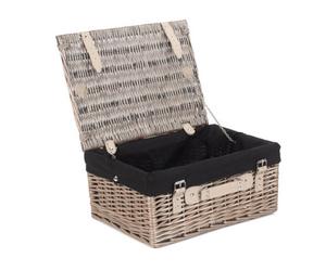 Red Hamper Eh035B Wicker 41Cm Antique Wash Picnic Basket With Black Lining