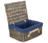 Red Hamper Eh035N Wicker 40Cm Antique Wash Picnic Basket With Blue Lining