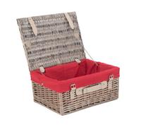 Red Hamper Eh035R Wicker 41Cm Antique Wash Picnic Basket With Red Lining