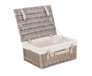 Red Hamper Eh035W Wicker 41Cm Antique Wash Picnic Basket With White Lining