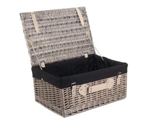Red Hamper Eh036B Wicker 51Cm Antique Wash Picnic Basket With Black Lining