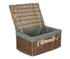 Red Hamper Eh036Gry 51Cm Antique Wash Picnic Basket With Grey Lining