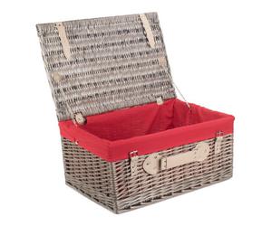 Red Hamper Eh036R Wicker 51Cm Antique Wash Picnic Basket With Red Lining