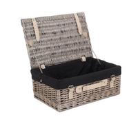 Red Hamper Eh037B Wicker 46Cm Antique Wash Picnic Basket With Black Lining