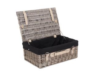 Red Hamper Eh037B Wicker 46Cm Antique Wash Picnic Basket With Black Lining