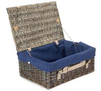 Red Hamper Eh037N Wicker 45Cm Antique Wash Picnic Basket With Blue Lining