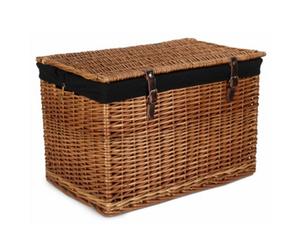 Red Hamper Eh042B 60Cm Double Steamed Chest Picnic Basket With Black Cotton Lining