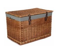 Red Hamper Eh042Gry 60Cm Double Steamed Chest Picnic Basket With Grey Cotton Lining