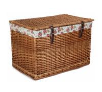 Red Hamper Eh042R 60Cm Double Steamed Chest Picnic Basket With Garden Rose Cotton Lining