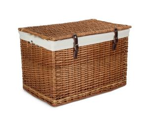 Red Hamper Eh042W 60Cm Double Steamed Chest Picnic Basket With White Cotton Lining