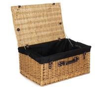 Red Hamper Eh044B Black Lining 60Cm Buff Wicker Basket