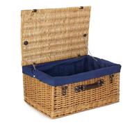 Red Hamper Eh044N Wicker 60Cm Buff Picnic Basket With Blue Lining