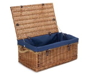 Red Hamper Eh052N 62Cm Double Steamed Rope Handled Trunk With Blue Lining