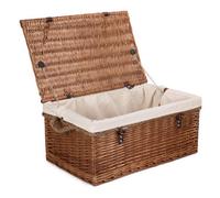 Red Hamper Eh052W Wicker 61Cm Double Steamed Rope Handled Trunk With White Lining