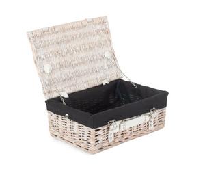 Red Hamper Eh060B Wicker 35Cm White Picnic Basket With Black Lining