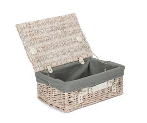 Red Hamper Eh060Gry 35Cm White Picnic Basket With Grey Lining