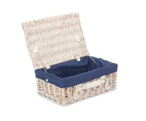 Red Hamper Eh060N Wicker 35Cm White Picnic Basket With Blue Lining