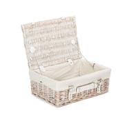 Red Hamper EH060W Wicker 35cm White Picnic Basket with White Lining