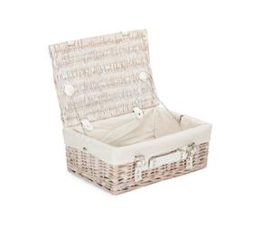 Red Hamper Eh060W Wicker 35Cm White Picnic Basket With White Lining