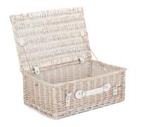 Red Hamper Eh061 Wicker 45Cm White Wash Empty Picnic Basket Unlined
