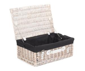 Red Hamper Eh061B Wicker 45Cm White Picnic Basket With Black Lining