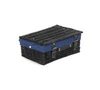 Red Hamper Eh072N Wicker 35Cm Black Picnic Basket With Blue Lining