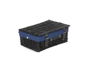 Red Hamper Eh072N Wicker 35Cm Black Picnic Basket With Blue Lining
