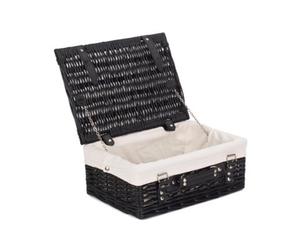 Red Hamper Eh072W Wicker 36Cm Empty Black Willow Picnic Basket With White Lining