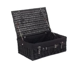 Red Hamper Eh073B Wicker 46Cm Empty Black Willow Picnic Basket With Black Lining