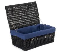 Red Hamper Eh073N Wicker 45Cm Black Picnic Basket With Blue Lining