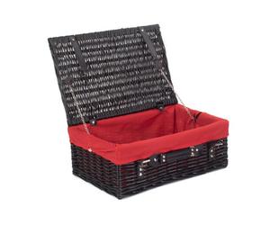 Red Hamper Eh073R Wicker 46Cm Empty Black Willow Picnic Basket With Red Lining