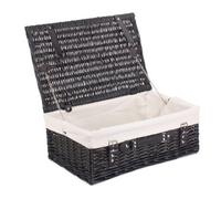 Red Hamper Eh073W Wicker 46Cm Empty Black Willow Picnic Basket With White Lining
