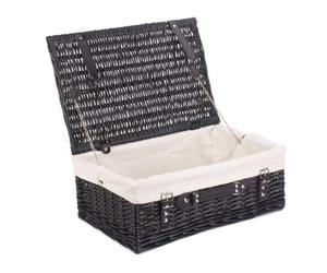 Red Hamper Eh073W Wicker 46Cm Empty Black Willow Picnic Basket With White Lining
