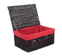 Red Hamper Eh074R Wicker 51Cm Empty Black Willow Picnic Basket With Red Lining