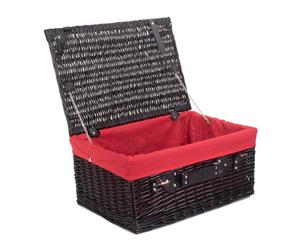 Red Hamper Eh074R Wicker 51Cm Empty Black Willow Picnic Basket With Red Lining