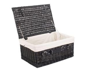 Red Hamper Eh074W Wicker 51Cm Empty Black Willow Picnic Basket With White Lining