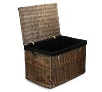 Red Hamper Eh090B Wicker Large Antique Wash Storage Basket Black Cotton Lining