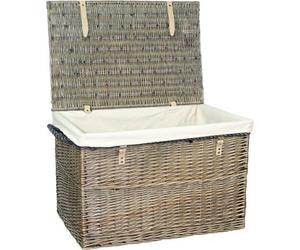Red Hamper Eh090W Wicker Large Antique Wash Storage Basket With White Lining