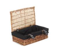 Red Hamper Eh098B Wicker Empty Rectangular Gift Black Lined Basket