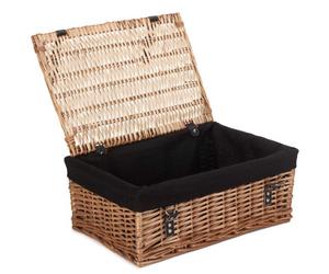 Red Hamper Eh107B Wicker Large Black Cotton Lined Hamper