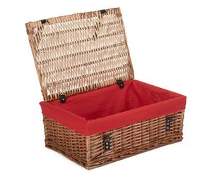Red Hamper Eh107R Wicker Large Red Cotton Lined Hamper