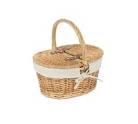 Red Hamper Eh108W Wicker Child's Oval Lined Lidded Empty Picnic Hamper