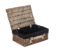 Red Hamper Eh124B Wicker 35Cm Antique Wash Split Willow Picnic Basket With Black Lining