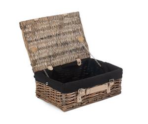 Red Hamper Eh124B Wicker 35Cm Antique Wash Split Willow Picnic Basket With Black Lining