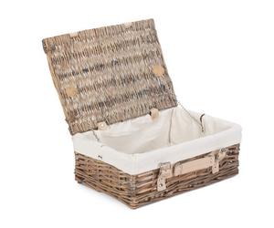Red Hamper Eh124W Wicker 35Cm Antique Wash Split Willow Picnic Basket With White Lining