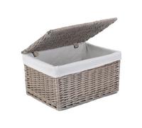 Red Hamper Eh126L Wicker Medium Antique Wash Cotton Lined Storage Basket