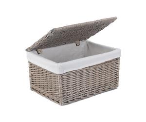 Red Hamper Eh126L Wicker Medium Antique Wash Cotton Lined Storage Basket