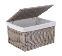Red Hamper Eh127L Wicker Large Antique Wash Cotton Lined Storage Basket