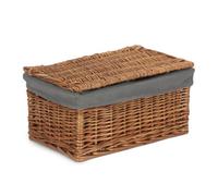 Red Hamper Eh128Gry Small Double Steamed Storage Hamper With Grey Sage Lining
