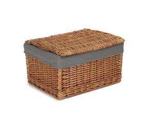Red Hamper Eh129Gry Medium Double Steamed Storage Hamper With Grey Sage Lining